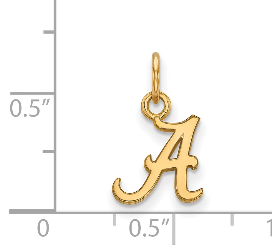 Gold Plated Sterling Silver Logoart University Of Alabama Letter A Extra Small Pendant