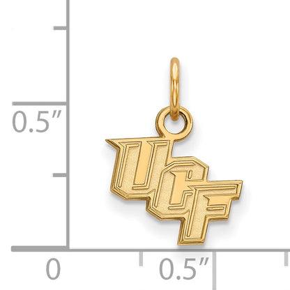 Gold Plated Sterling Silver Logoart University Of Central Florida U C F Extra Small Pendant