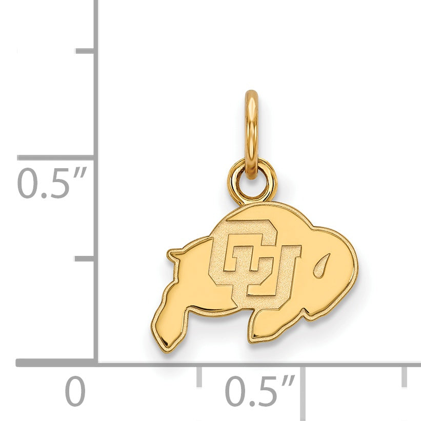 Gold Plated Sterling Silver Logoart University Of Colorado Buffalo Extra Small Pendant
