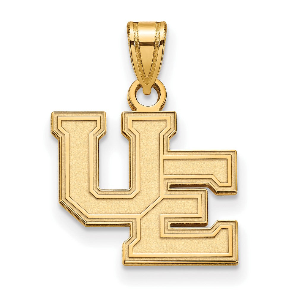 Gold Plated Sterling Silver Logoart University Of Evansville Purple Aces Small Pendant