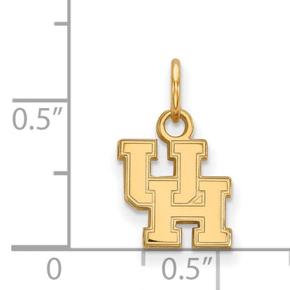 Gold Plated Sterling Silver Logoart University Of Houston U H Extra Small Pendant