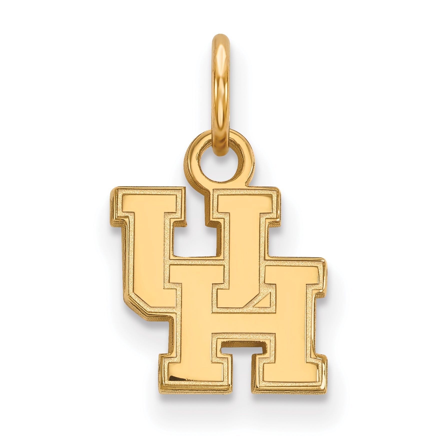 Gold Plated Sterling Silver Logoart University Of Houston U H Extra Small Pendant