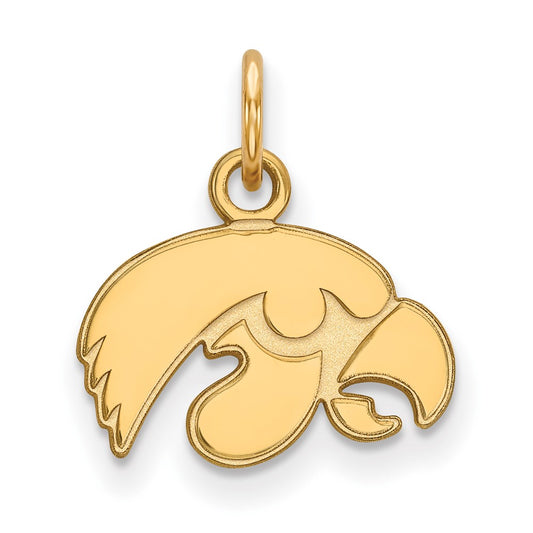 10K Yellow Gold Logoart University Of Iowa Hawk Extra Small Pendant
