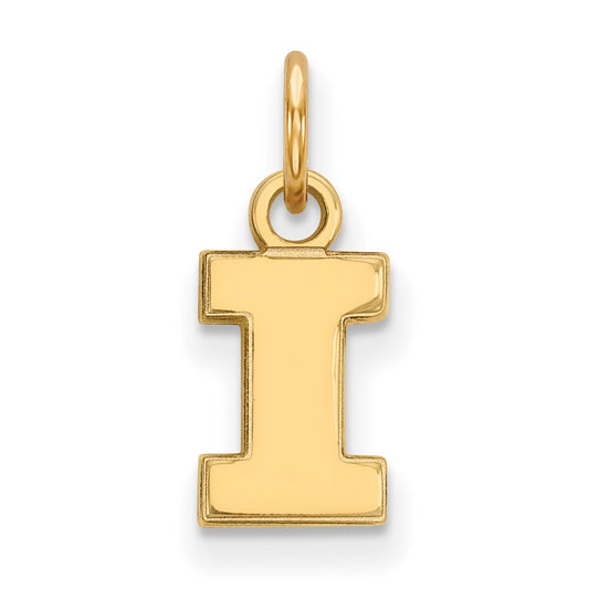 Gold Plated Sterling Silver Logoart University Of Illinois Letter I Extra Small Pendant