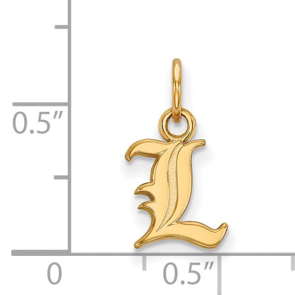 Gold Plated Sterling Silver Logoart University Of Louisville Letter L Extra Small Pendant