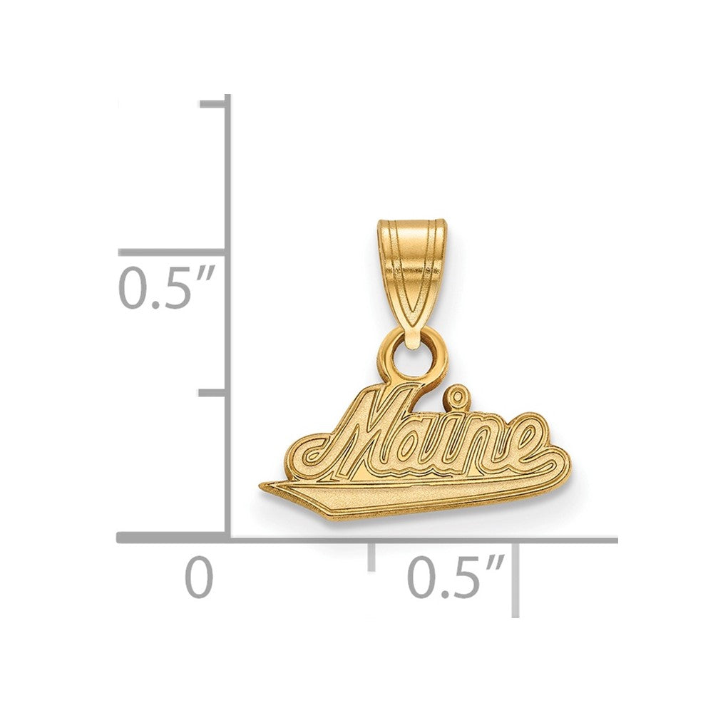 14K Yellow Gold Logoart University Of Maine Small Pendant