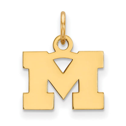 14K Yellow Gold Logoart University Of Michigan Letter M Extra Small Pendant