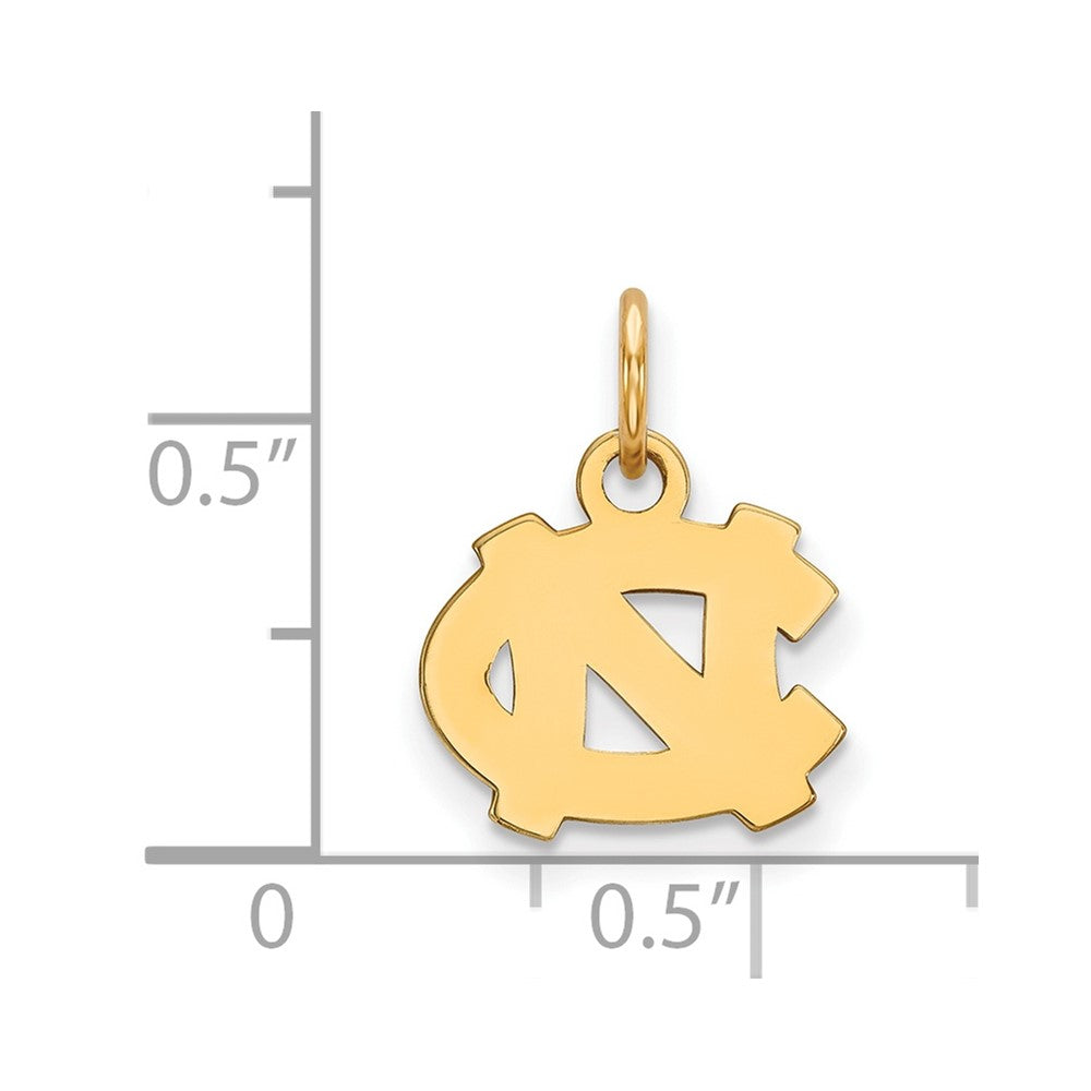 Gold Plated Sterling Silver Logoart University Of North Carolina N C Extra Small Pendant