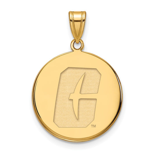 14K Yellow Gold Logoart University Of North Carolina At Charlotte 49Ers Large Disc Pendant
