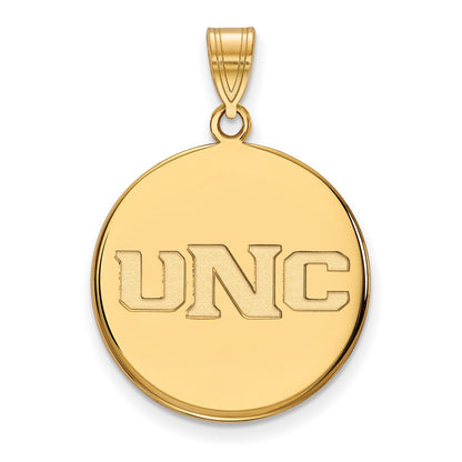 10K Yellow Gold Logoart University Of Northern Colorado U N C Large Disc Pendant