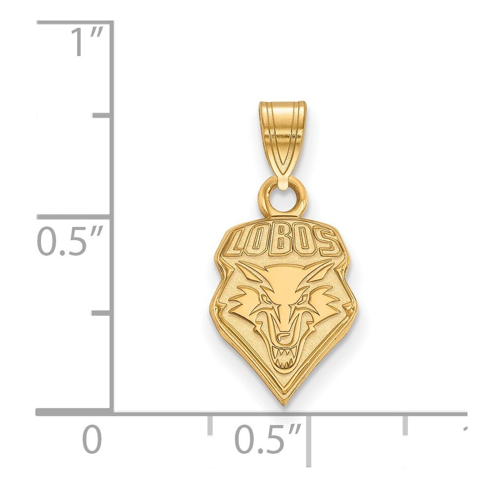 10K Yellow Gold Logoart University Of New Mexico Lobos Small Pendant