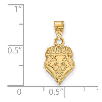 14K Yellow Gold Logoart University Of New Mexico Lobos Small Pendant