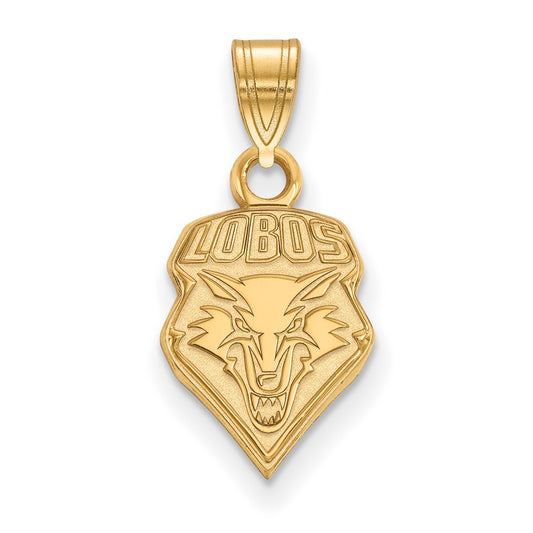 10K Yellow Gold Logoart University Of New Mexico Lobos Small Pendant