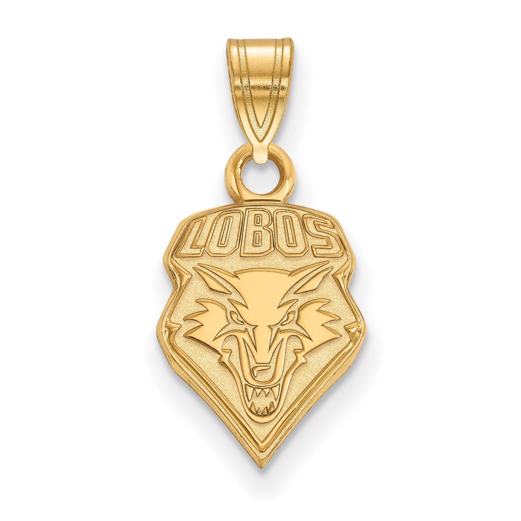 Gold Plated Sterling Silver Logoart University Of New Mexico Lobos Small Pendant