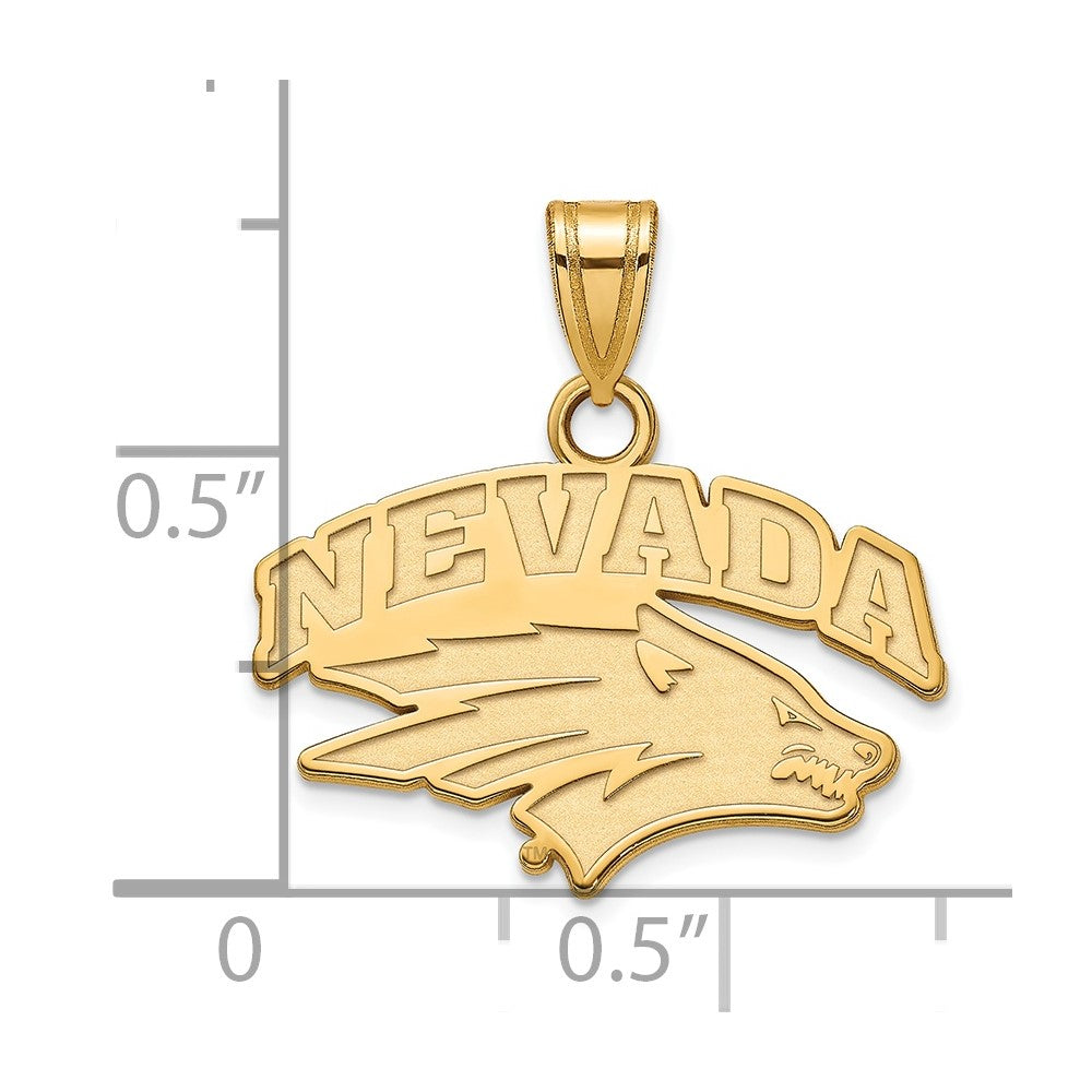 10K Yellow Gold Logoart University Of Nevada Reno Small Pendant