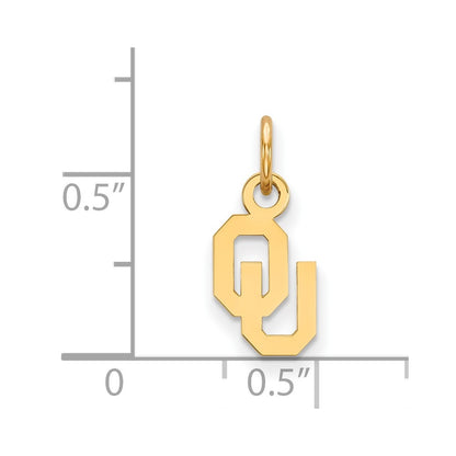 10K Yellow Gold Logoart University Of Oklahoma O U Extra Small Pendant