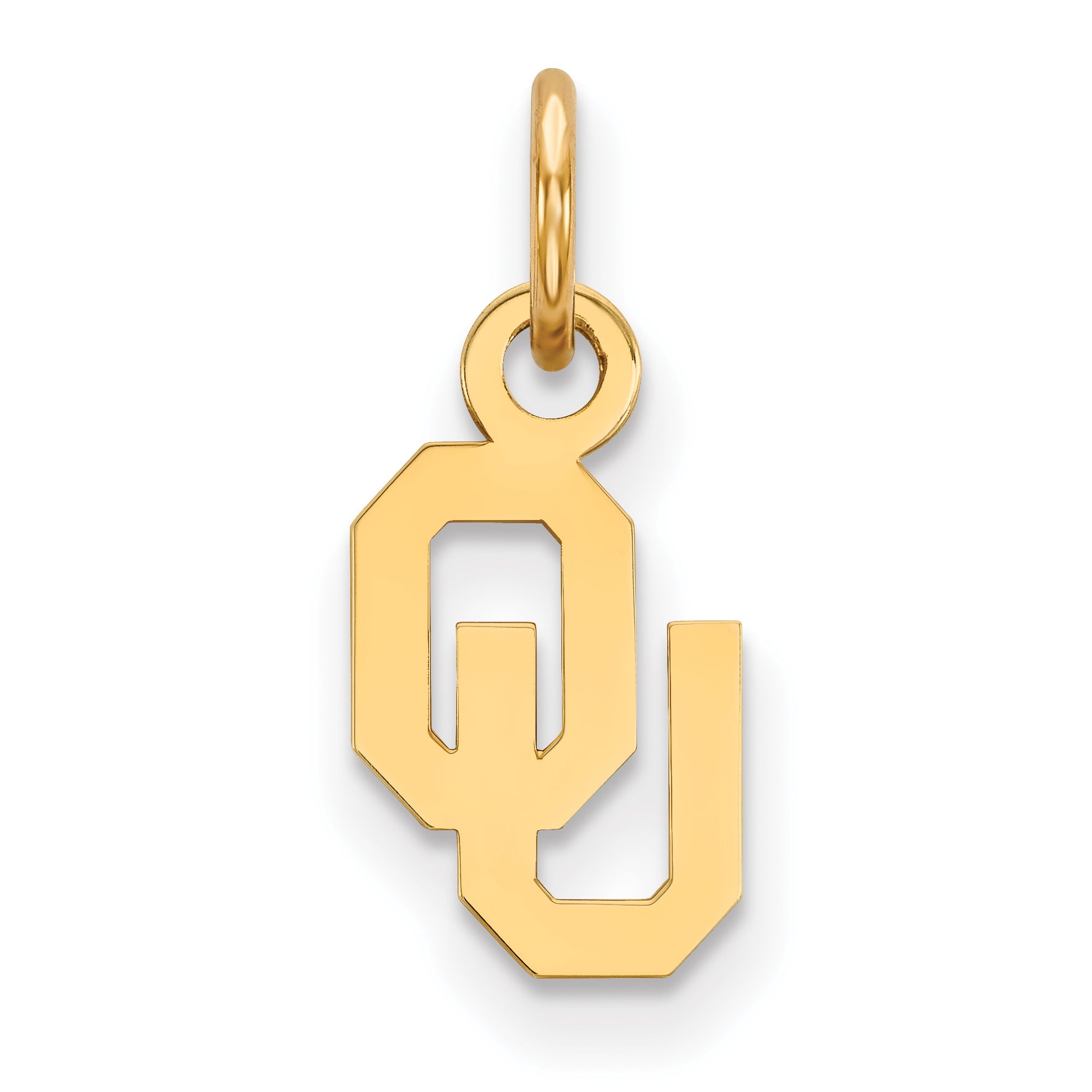Gold Plated Sterling Silver Logoart University Of Oklahoma O U Extra Small Pendant