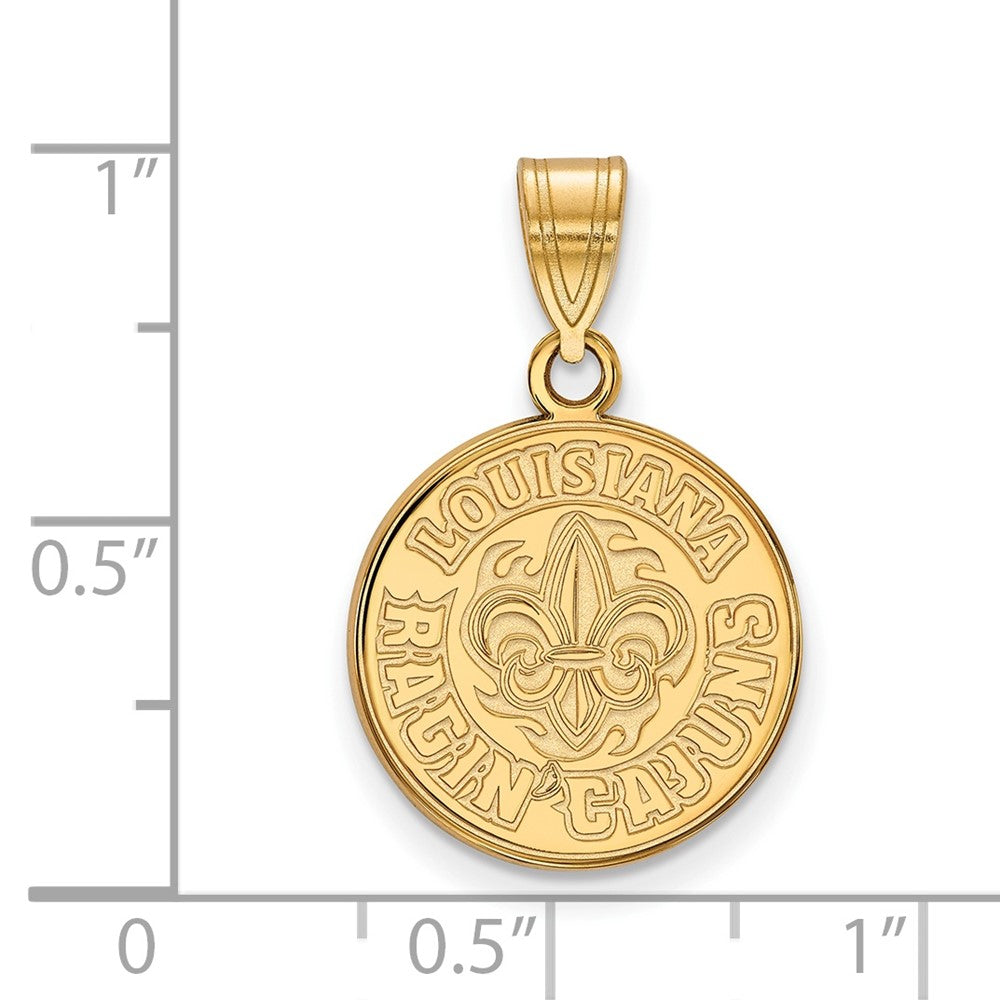 14K Yellow Gold Logoart University Of Louisiana At Lafayette Medium Pendant