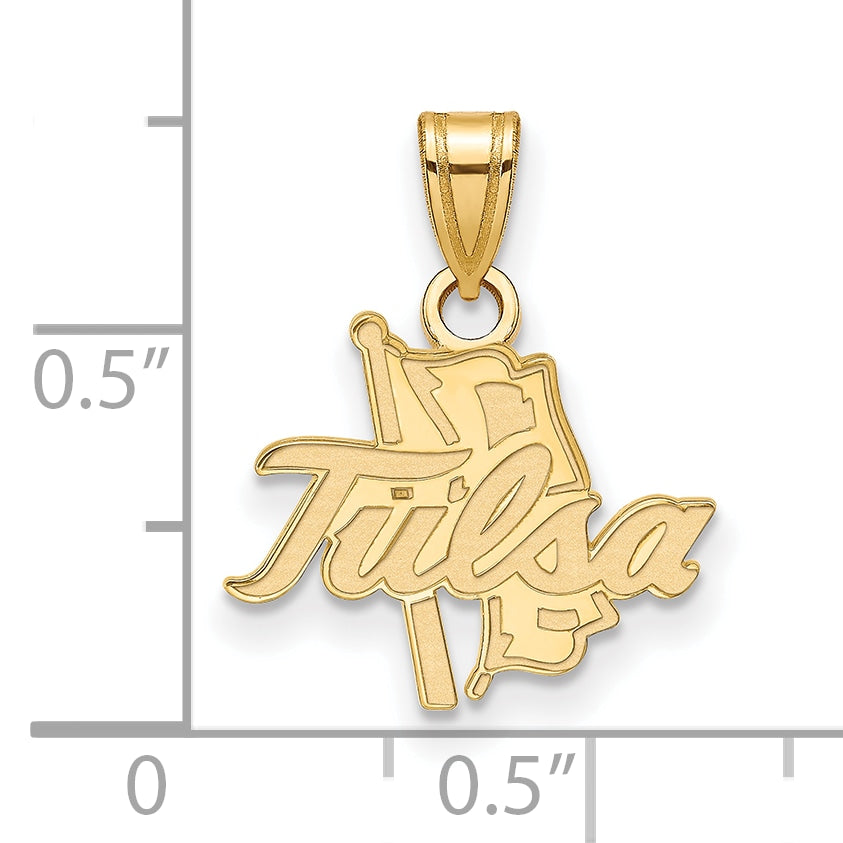 Gold Plated Sterling Silver Logoart University Of Tulsa Small Pendant