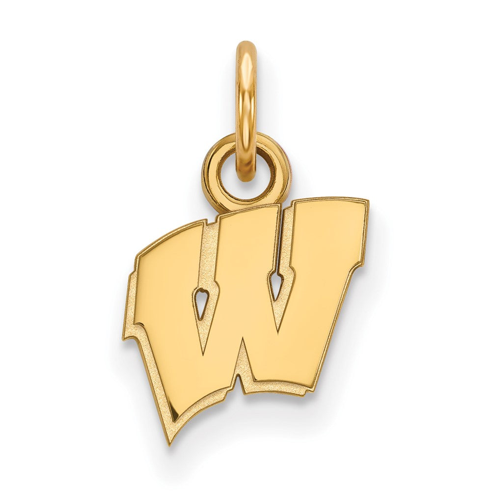 Gold Plated Sterling Silver Logoart University Of Wisconsin Letter W Extra Small Pendant