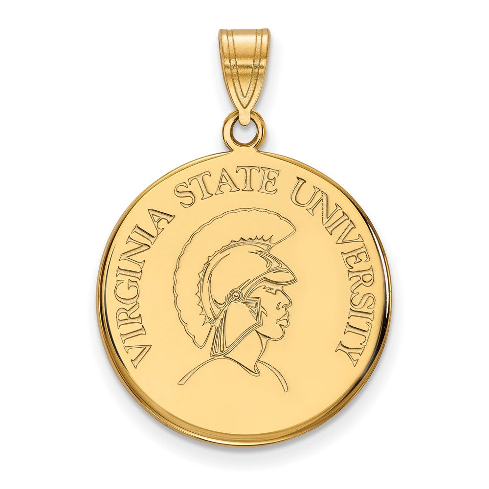 14K Yellow Gold Logoart Virginia State University Large Disc Pendant