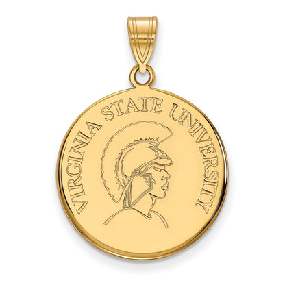 14K Yellow Gold Logoart Virginia State University Large Disc Pendant