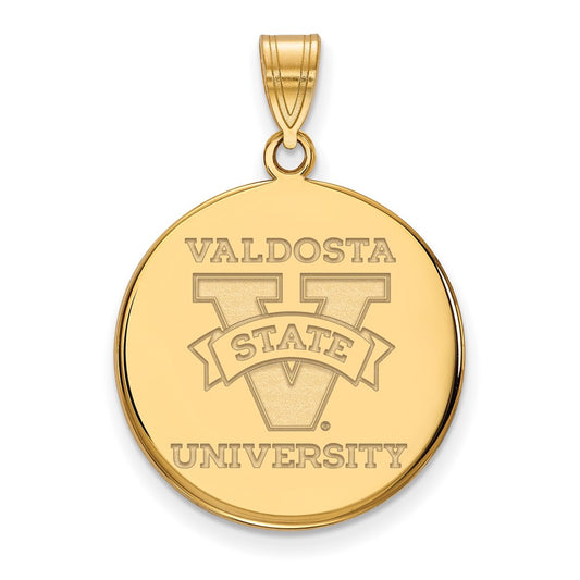 10K Yellow Gold Logoart Valdosta State University Large Disc Pendant