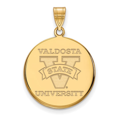 14K Yellow Gold Logoart Valdosta State University Large Disc Pendant