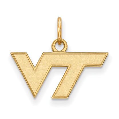 Gold Plated Sterling Silver Logoart Virginia Tech V T Extra Small Pendant