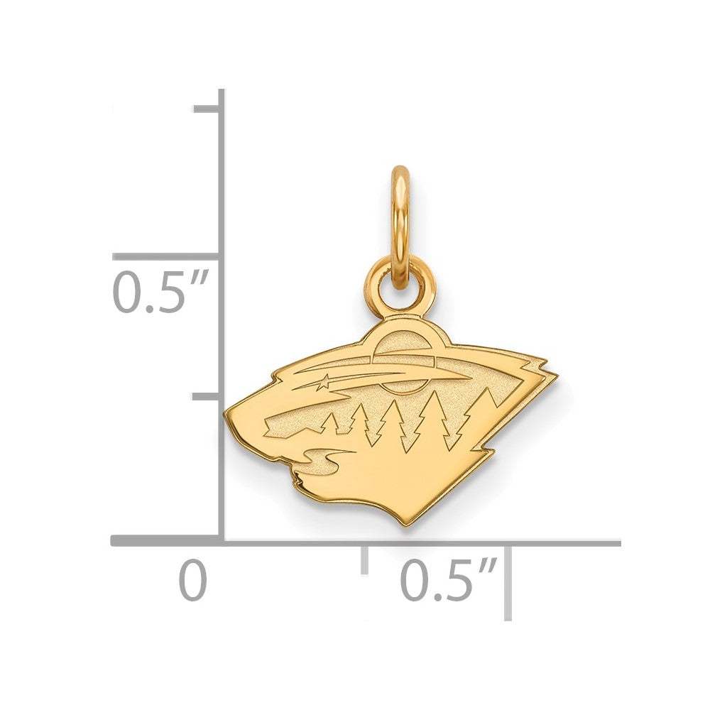 14K Yellow Gold Nhl Logoart Minnesota Wild Extra Small Pendant