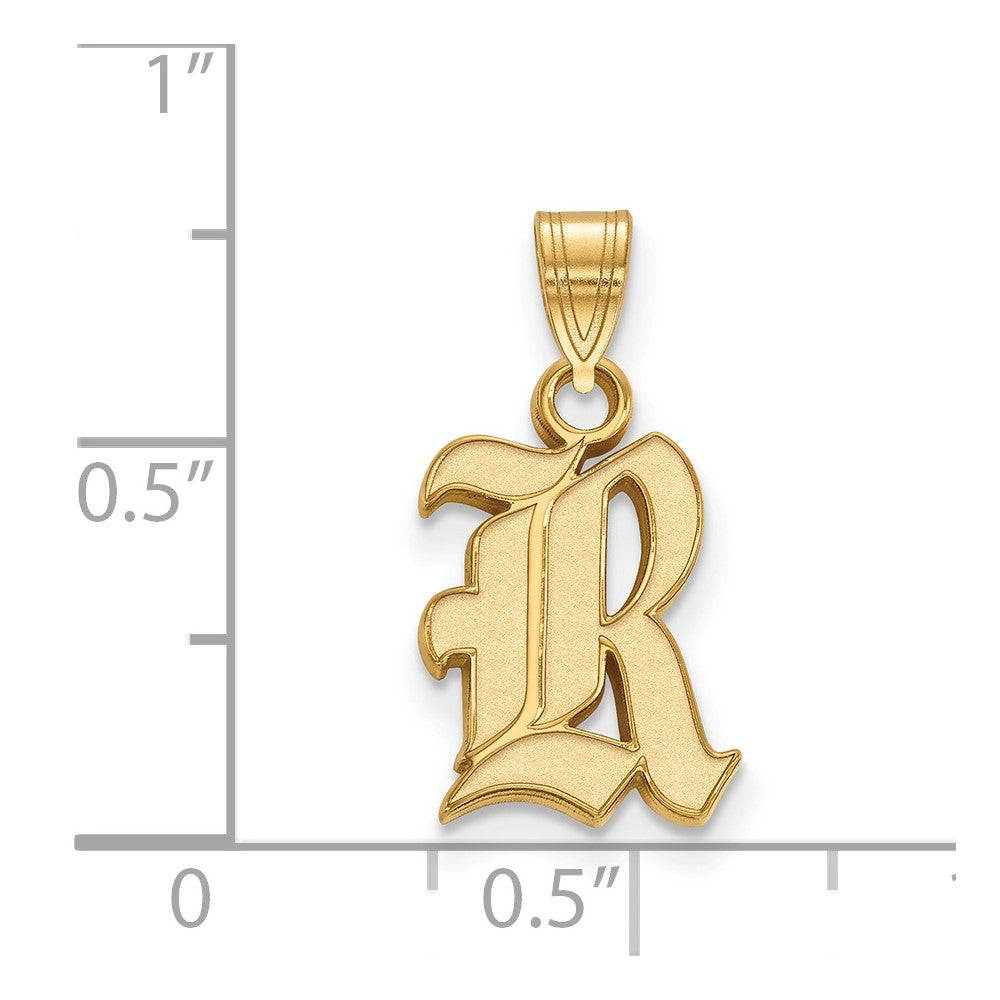 10K Yellow Gold Logoart Rice University Letter R Small Pendant
