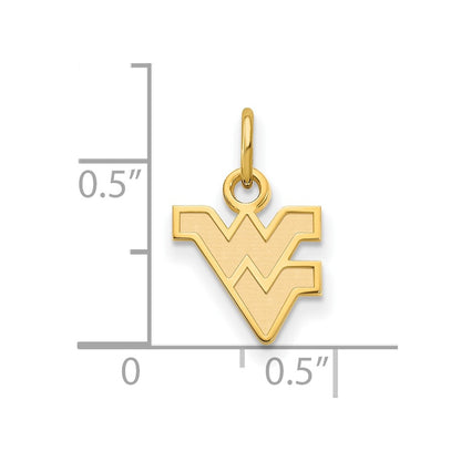10K Yellow Gold Logoart West Virginia University W V Extra Small Pendant