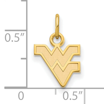 Gold Plated Sterling Silver Logoart West Virginia University W V Extra Small Pendant