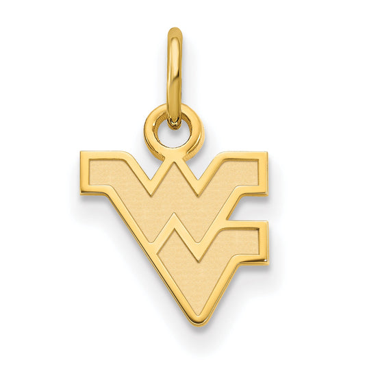 Gold Plated Sterling Silver Logoart West Virginia University W V Extra Small Pendant