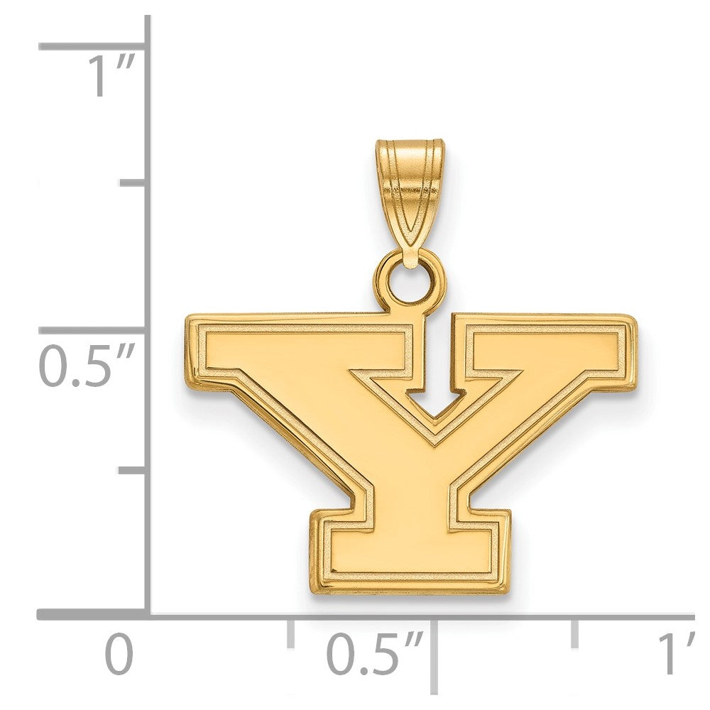 Gold Plated Sterling Silver Logoart Youngstown State University Letter Y Small Pendant