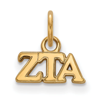 Gold Plated Sterling Silver Logoart Zeta Tau Alpha Sorority Greek Letters Extra Small Pendant