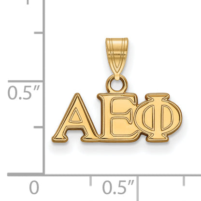 Gold Plated Sterling Silver Logoart Alpha Epsilon Phi Sorority Greek Letters Small Pendant