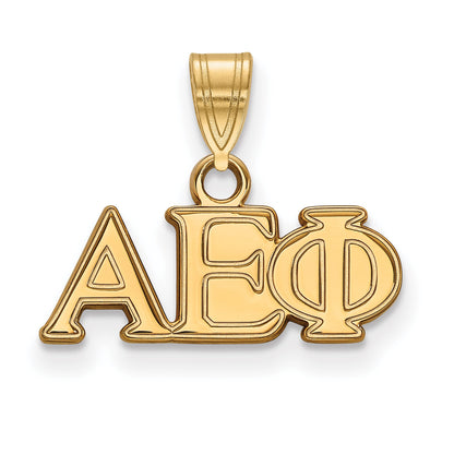Gold Plated Sterling Silver Logoart Alpha Epsilon Phi Sorority Greek Letters Small Pendant