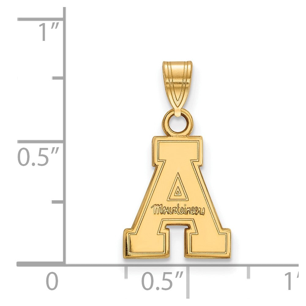 10K Yellow Gold Logoart Appalachian State University Small Pendant