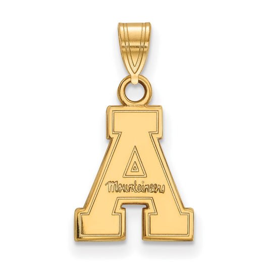 Gold Plated Sterling Silver Logoart Appalachian State University Small Pendant
