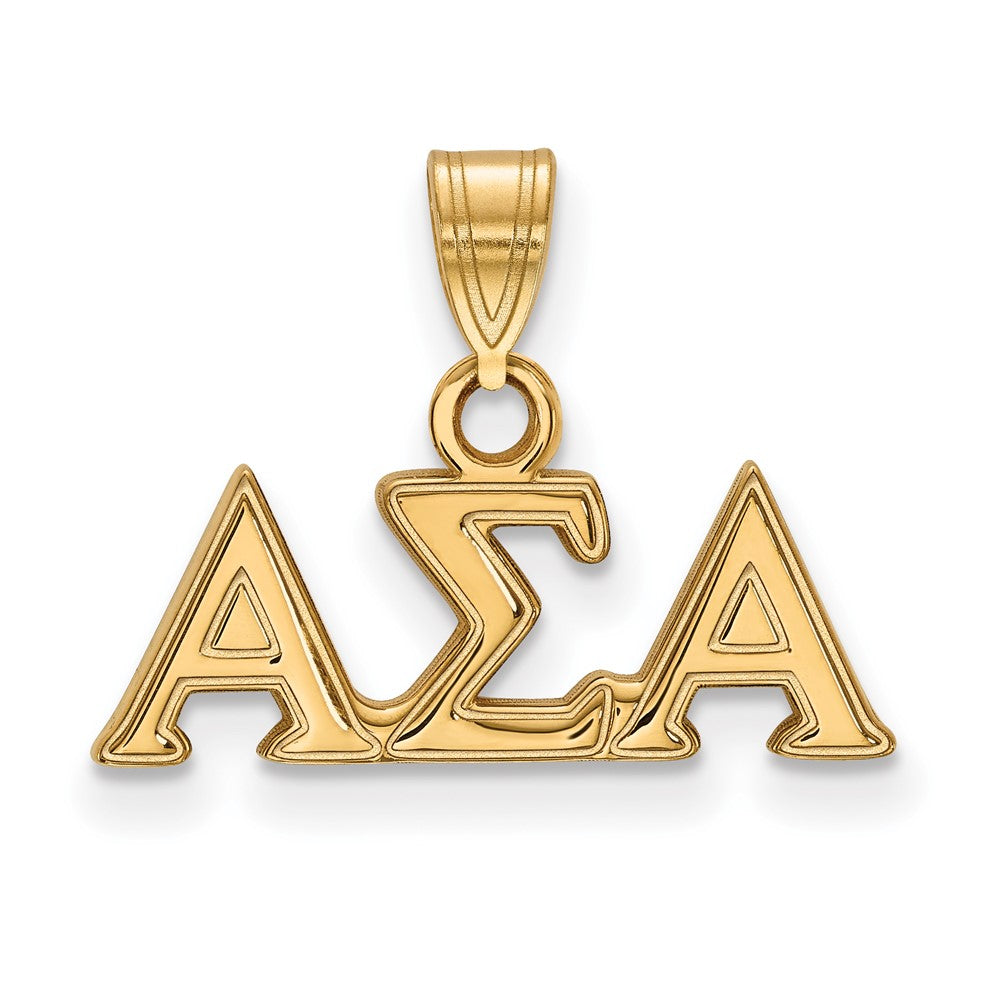 Gold Plated Sterling Silver Logoart Alpha Sigma Sorority Greek Letters Small Pendant