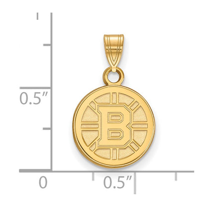 Gold Plated Sterling Silver Nhl Logoart Boston Bruins Small Pendant