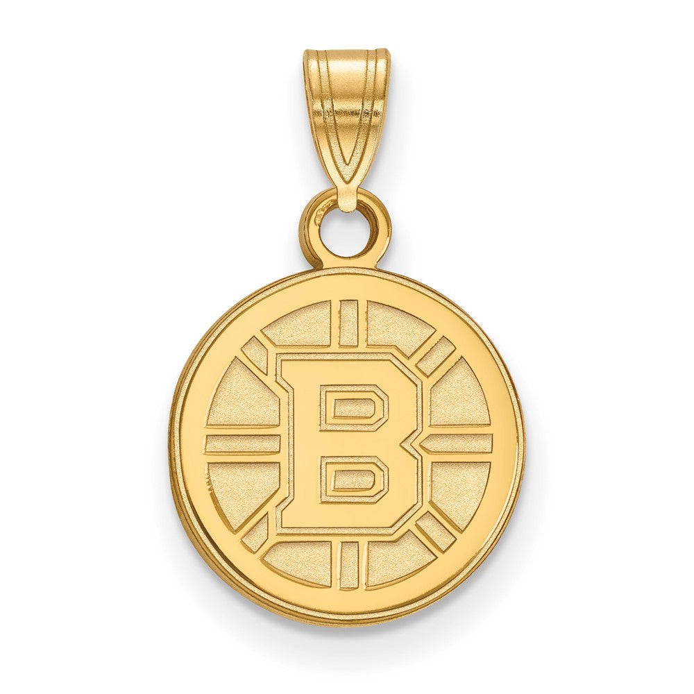 Gold Plated Sterling Silver Nhl Logoart Boston Bruins Small Pendant
