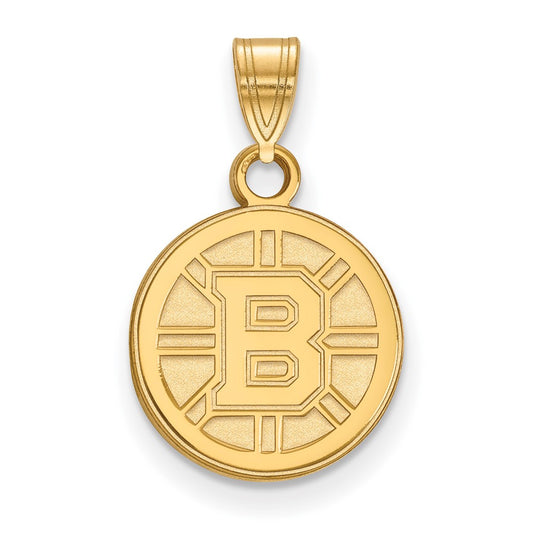 Gold Plated Sterling Silver Nhl Logoart Boston Bruins Small Pendant