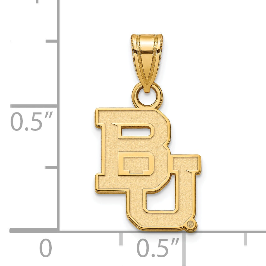 Gold Plated Sterling Silver Logoart Baylor University Bears Small Pendant