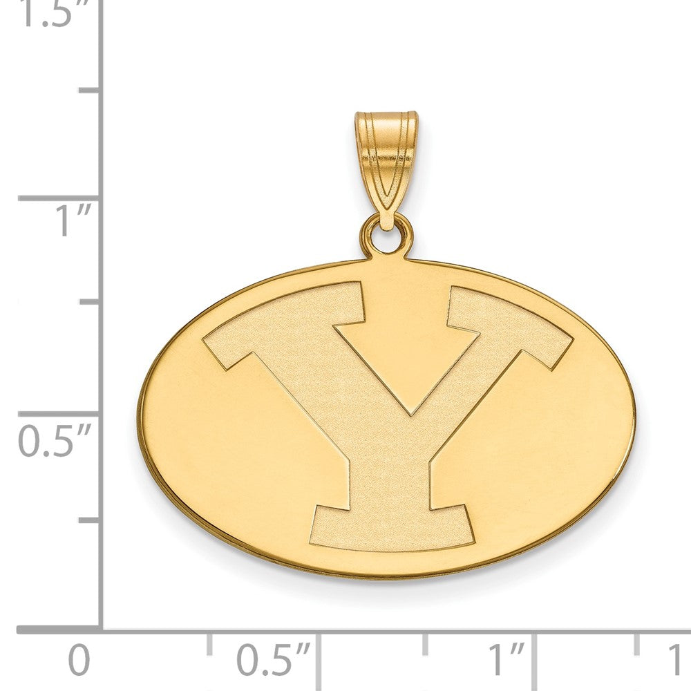 Gold Plated Sterling Silver Logoart Brigham Young University Letter Y Large Pendant