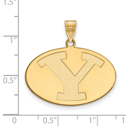 Gold Plated Sterling Silver Logoart Brigham Young University Letter Y Large Pendant