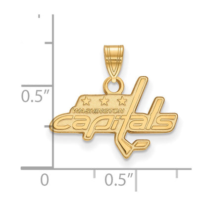 10K Yellow Gold Nhl Logoart Washington Capitals Small Pendant