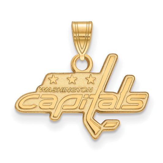 Gold Plated Sterling Silver Nhl Logoart Washington Capitals Small Pendant