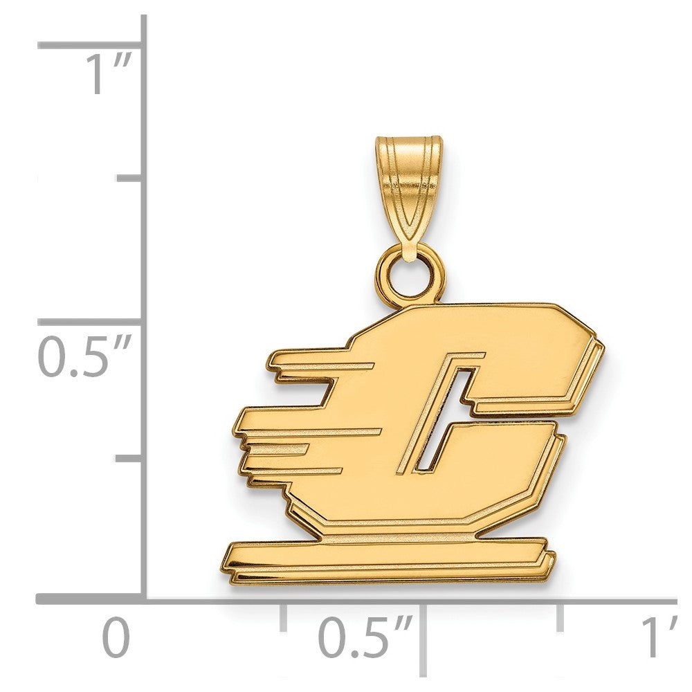 Gold Plated Sterling Silver Logoart Central Michigan University Letter C Small Pendant